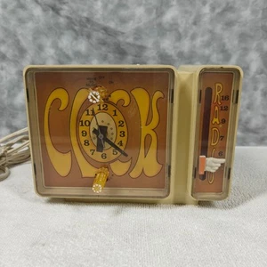 Vintage General Electric Model C3300A Clock Radio - Cream & Orange Decor - Bild 1 von 12