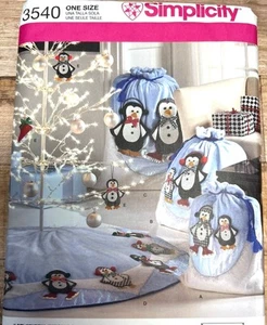 Simplicity 3540 Christmas Tree Skirt & Gift Bags Sewing Pattern - Picture 1 of 2