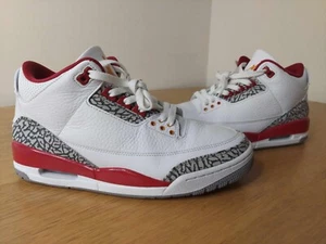 Air Jordan 3 Retro Cardinal Red Mens Basketball Shoes Trainers UK 8 - Picture 1 of 9