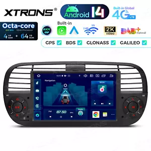 Android 14 8-Core 4G 64G DSP Car Stereo Radio 7" GPS NAVI Car Play for Fiat 500 - Picture 1 of 21