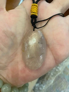 NEW*RARE* HIGH END GORGEOUS CHERRY CARNELIAN JADE稀有天然樱花玛瑙玉石 PENDANT NECKLACE - Picture 1 of 3