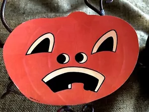 U Choose Vintage Inspired JOL Pumpkin, Oval Face Halloween Cardstock Decoration - Picture 1 of 5