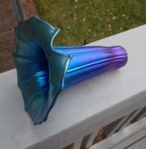 DE COLECCIÓN AZUL AURENE FAVRILE SPLIT CALA LILY ARTE PANTALLA DE VIDRIO 1" Fitter Lundberg - Imagen 1 de 9