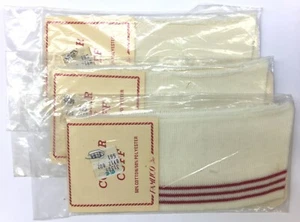 Set 3 Neu in Verpackung Pamlico Rippstrick Kragen oder Bündchen Baumwolle Poly rot elfenbein Vintage Ripp - Bild 1 von 4