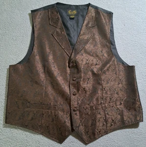 Scully Vest Men’s Brown Paisley AOP Western Cowboy Country Vest / Size XXL - Picture 1 of 7