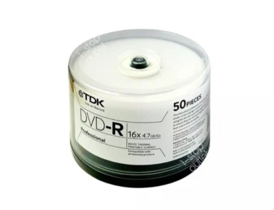 50-pk TDK Professional White Thermal Printable DVD-R Discs 16x 4.7GB in Cakebox - Image 1 of 4