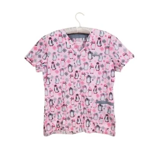Winter Theme: Women's Scrub Tops~Size XL Penguins, Snow~NEW w/tags - Picture 1 of 5