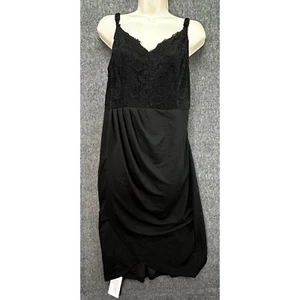 BloomChic Black Dress Fitted Crochet Lace Bust Spaghetti Strap Size 14-16 - Picture 1 of 17