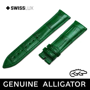 Alligator Krokodilleder für DU MAURIER Uhr GRÜN Armband Schließe/Schließe - Bild 1 von 10