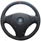 For Bmw E91 Steering Wheel Cover Suede Steering Wheel Wrap Black Leather