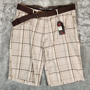 Pantaloncini uomo casual Swiss Cross 40X12 con cintura a quadri beige confezione-39 nuovi con etichetta - Foto 1 di 17