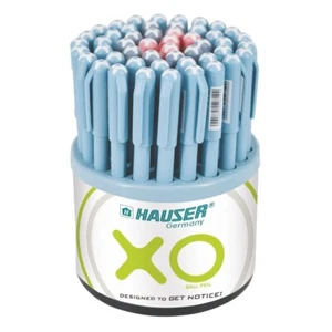 Hauser XO 0.6mm Ball Pen Tumbler Blue, Black & Red Ink, Pack of 50 Pens - Picture 1 of 4