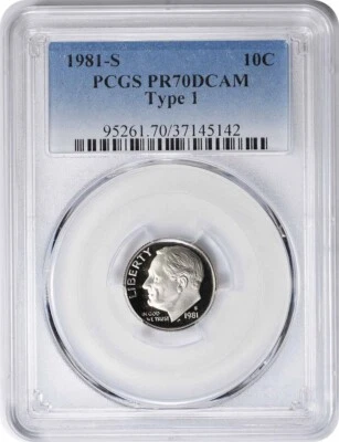 1981-S Roosevelt Dime Type 1 PR70DCAM PCGS - Image 1 of 2