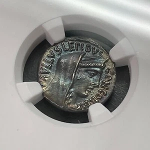62 a.C. REPÚBLICA ROMANA PLATA AR DENARIO L. AEM. LEP. PAULLUS NGC AU BONITO TONO - Imagen 1 de 7