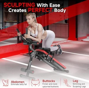 Ab Machine, Core Abdominal Trainer Stomach Home Exercise Workout Bench Crunch - Picture 1 of 6