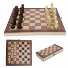 3in1 Chess Wooden Set Fold Chessboard Backgammon Draughts Wood Board Kid Gift UK