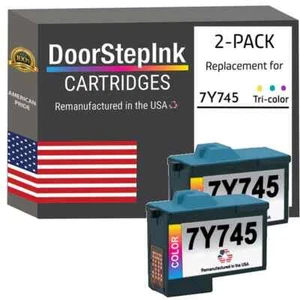 DoorStepInk Compatible Ink Cartridges for Dell 7Y745 Series 2 CLR Twin Pack-USA - Picture 1 of 5