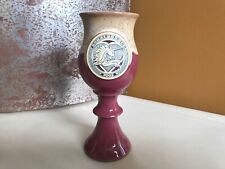Renaissance 2003 Unicorn Heart Rose Beige Glaze Pottery Chalice Wine Cup Stein