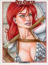 Red Sonja She-Devil Sketch Card By Rhiannon Owens - A
