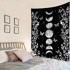 Tapisserie murale suspendue papillon noir blanc phase de lune chambre à coucher décoration
