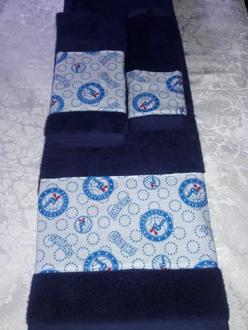 Philadelphia 76ers 3 Piece Bath Towel Set Handmade  GREAT GIFT!!! Cover