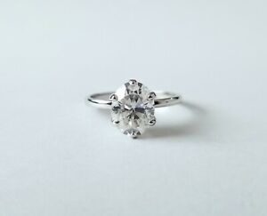 2.10 Carat Moissanite Oval Solitaire Ring (Charles & Colvard) 