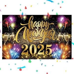 Happy New Year Photo Booth Props Large Background Photo Booth New Year capable - Picture 1 of 5