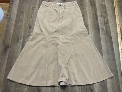 Falda St. John's Bay, para mujer talla 6P, marrón, pana, bolsillos, línea A, midi Foto 1 de 4