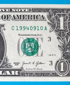 1994 September 10 : C 19940910 A BIRTHDAY Note $1 One Dollar Bill *UNC* - Picture 1 of 3