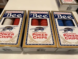 Vintage "BEE" Casino Qualität 100 Stück KONVOLUT 3 Pokerchips (NEU Open Box) - Bild 1 von 3