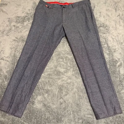 Pantalones de vestir El Ganso para hombre azul espiga mezcla de lana talla 48 (38 x 30) Foto 1 de 4