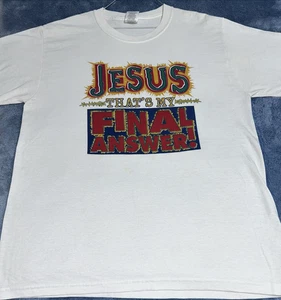 Jerzees Christian T-Shirt M "Jesus That’s My Final Answer" Cotton Blend - Picture 1 of 11