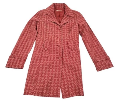 Abrigo Largo Retro Vintage Merona Rojo Rosa Mod. Mujer - Talla S Foto 1 de 4