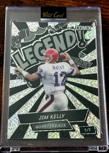JIM KELLY 2025 COMODÍN LEYENDA! BILLETES DE BÚFALO SILVER SHIMMER # 1/1 - Imagen 1 de 3