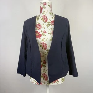 The Ark women's blue jacket mid length open front long sleeves stretch Size S - Picture 1 of 9
