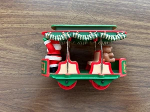 Jolly Trolley Hallmark Christmas ornament 1982 Santa bear on wheels Keepsake - Picture 1 of 6