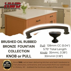 Bronze Cabinet Handle or Knob Fountain Style Kitchen Bath Pull Modern Farmhouse - Picture 1 of 19