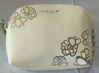 Coach Small Cosmetics Case Saffiano Leather White New With Tags - Image 1 of 4