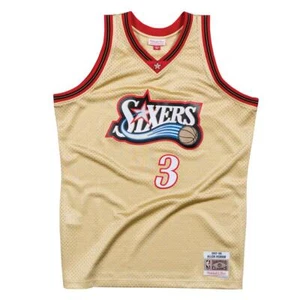 Camiseta Mitchell & Ness Gold Swingman Allan Iverson #3 76ERS dorada - Imagen 1 de 3