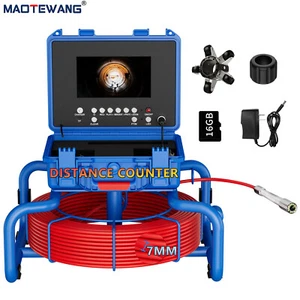 Sewer Pipe Inspection Camera 512Hz Self Leveling w/ Meter Counter 100M 7 inch - Picture 1 of 20