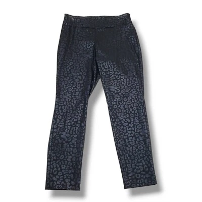 Soft Surroundings Leopard Print Pant Womens Medium Petite Black Pull On Skinny - Image 1 of 4