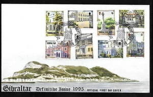 L9004  GIBRALTAR POSTAL HISTORY FDC 686-693 ARCHITECTURE BUILDING 1995 - Picture 1 of 1