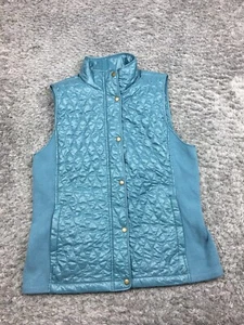 Talbots Sleeveless Jacket Womens Size Small Blue Vest Full Zip Button - Picture 1 of 12