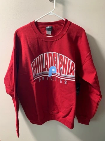 New Era Philadelphia Phillies Red Crewneck Pullover Sweatshirt Mens Large New Cover