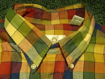 colorful VIYELLA soft wool cotton plaid flannel shirt  machine washable mens XL - Image 1 of 4