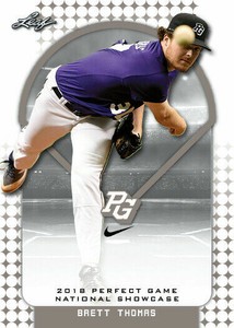 BRETT THOMAS 2018 LEAF PERFECT GAME "Black" PARALLEL ROOKIE CARD! LTD 45! 