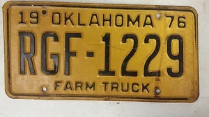 1976 OKLAHOMA Farm Truck License Plate RGF-1229 x - Picture 1 of 1