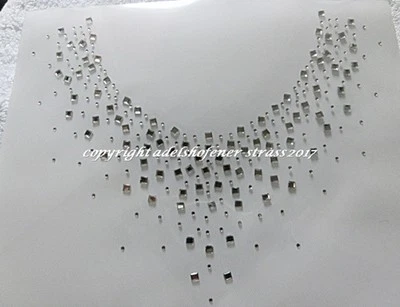 Hotfix Strass Bügelbild Ausschnitt Kette Nr. 2 Farbwahl 120527 Formen - Bild 1 von 4