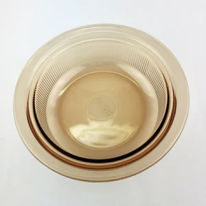 VTG Corning Vision Amber V-32-B Round 1.5 Qt/L Ribbed Casserole Dish No Lid - Picture 1 of 7