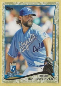 2014 Topps Luke Hochevar Camo Kansas City Royals 586 48/99 - Picture 1 of 2